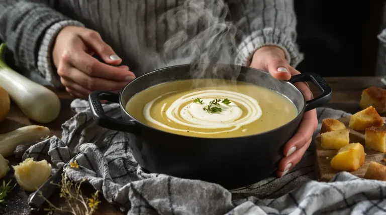 2 ingrédients suffisent pour mon velouté de poireaux d’hiver, prêt pour 4 personnes