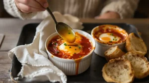 C’est le plat que je fais quand je n’ai envie de rien préparer : œufs cocotte tomate-fromage en 12 min