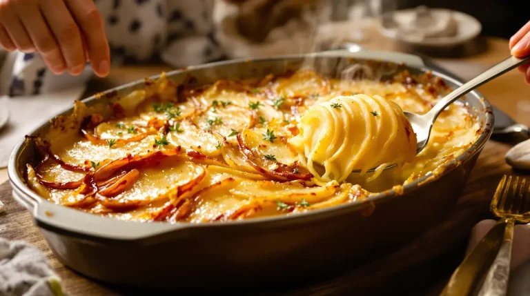 Ce gratin ultra simple aux pommes, oignons et bouillon, encore plus gourmand qu’un dauphinois